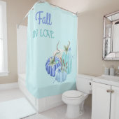 Aquamarin Blue Türkise Pumpkin Herbst Duschvorhang (Beispiel)
