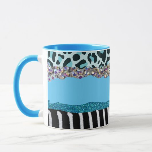 Aquamarin Blue Turquoise Girly Modern Glam Retro T Tasse (Links)