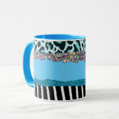 Aquamarin Blue Turquoise Girly Modern Glam Retro T Tasse (Vorderseite Links)