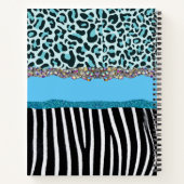 Aquamarin Blue Turquoise Giro Modern Glam Retro Notizblock (Rückseite)