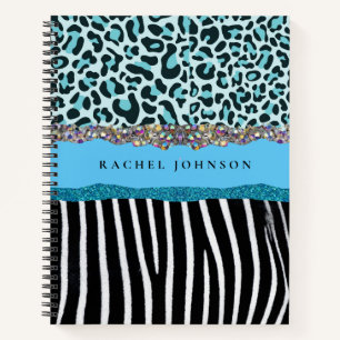 Aquamarin Blue Turquoise Giro Modern Glam Retro Notizblock