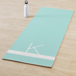 Aquamarin Blue Turquoise Modern Simple Monogram Na Yogamatte