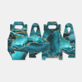 Aquamarin Blue und Gold Glitzer Agate Geschenkschachtel (Ungefaltet)