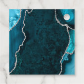 Aquamarin Blue und Silver Agate Wedding Vielen Dan Geschenkanhänger (Rückseite)