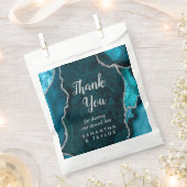 Aquamarin Blue und Silver Agate Wedding Vielen Dan Geschenktütchen (Ausgeschnitten)