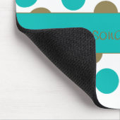 Aquamarin Blue und Tan Polka Dot Mouse Pad Mousepad (Ecke)