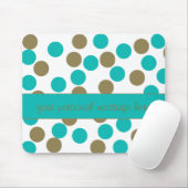 Aquamarin Blue und Tan Polka Dot Mouse Pad Mousepad (Mit Mouse)