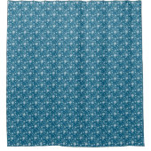 Aquamarin Blue und White Christmas Snowflake Duschvorhang (Vorderseite)