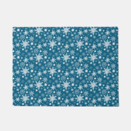 Aquamarin Blue und White Christmas Snowflake Fußmatte