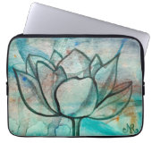 Aquamarin Blue Watercolor Blume Elegante Künstleri Laptopschutzhülle (Vorderseite)
