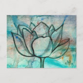 Aquamarin Blue Watercolor Blume Elegante Künstleri Postkarte (Vorderseite)