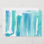 Aquamarin Blue Watercolor Gefärbte Krawatte Bat Mi Einladung (Rückseite)