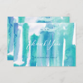 Aquamarin Blue Watercolor Gefärbte Krawatte Danke  (Vorne/Hinten)