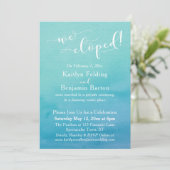 Aquamarin Blue Watercolor Ombre Wir haben Empfang Einladung (Stehend Vorderseite)