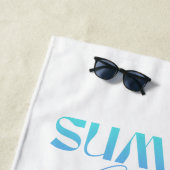 Aquamarin Blue Watercolor Sea Turtle Personalisier Strandtuch (Beispiel)