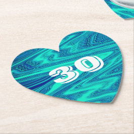 Aquamarin Blue Waves Abstrakt 30. Geburtstag Custo Untersetzer
