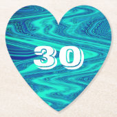 Aquamarin Blue Waves Abstrakt 30. Geburtstag Custo Untersetzer (Vorderseite)
