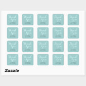 Aquamarin Blue Wedding Danke Stickers (Blatt)