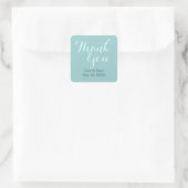 Aquamarin Blue Wedding Danke Stickers (Tasche)