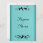 Aquamarin Blue Wedding Einladung (Vorderseite)