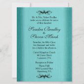 Aquamarin Blue Wedding Einladung (Rückseite)