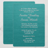 Aquamarin Blue Wedding Einladung (Vorne/Hinten)