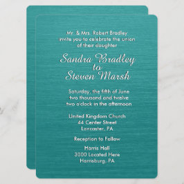 Aquamarin Blue Wedding Einladung