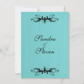 Aquamarin Blue Wedding Einladung (Vorderseite)