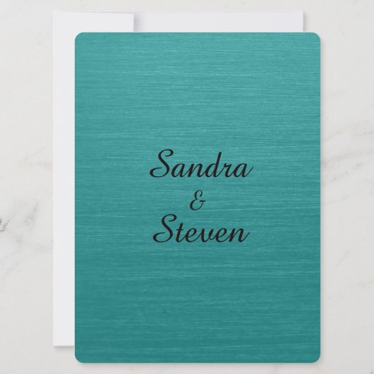 Aquamarin Blue Wedding Einladung (Rückseite)