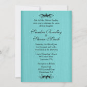 Aquamarin Blue Wedding Einladung 5" x 7" (Rückseite)