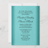 Aquamarin Blue Wedding Einladung 5" x 7" (Rückseite)