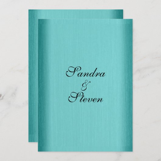 Aquamarin Blue Wedding Einladung 5" x 7" (Vorne/Hinten)