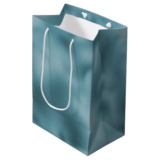 Aquamarin Blue Wedding Mittlere Geschenktüte (Vorderseite Schrägansicht)