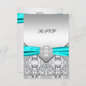 Aquamarin Blue Wedding RSVP (Vorne/Hinten)