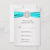Aquamarin Blue Wedding RSVP Karte (Rückseite)