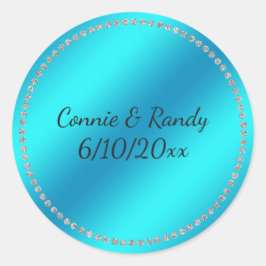 Aquamarin Blue Wedding Sticker