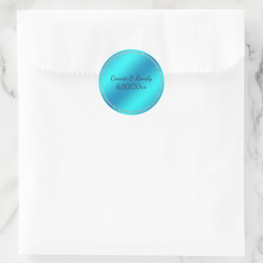 Aquamarin Blue Wedding Sticker (Tasche)