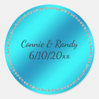 Aquamarin Blue Wedding Sticker