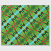 aquamarin Blue: Weihnachtspferd mit Weihnachten St Geschenkpapier (Flach)