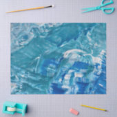 Aquamarin Blue White Abstrakt Decoupage Seidenpapier (Basteln)