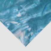 Aquamarin Blue White Abstrakt Decoupage Seidenpapier (Detail)