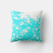 Aquamarin Blue White Abstrakt Pattern Modernes Ges Kissen (Rückseite)
