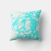 Aquamarin Blue White Abstrakt Patterns Modernes Ni Kissen (Rückseite)