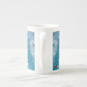 Aquamarin Blue White Abstrakt Personalize Porzellantasse (Rückseite)