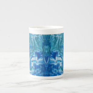 Aquamarin Blue White Abstrakt Personalize Porzellantasse