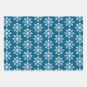 Aquamarin Blue White Christmas Snowflakes Geschenkpapier Set (Vorderseite 3)