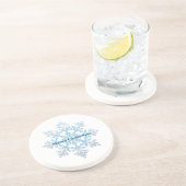 Aquamarin Blue White Christmas Snowflakes Getränkeuntersetzer (Seite)