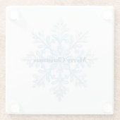 Aquamarin Blue White Christmas Snowflakes Glasuntersetzer (Rückseite)