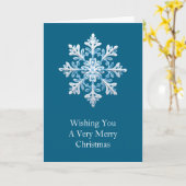 Aquamarin Blue White Christmas Snowflakes Karte (Gelbe Blume)