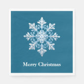 Aquamarin Blue White Christmas Snowflakes Serviette (Vorderseite)